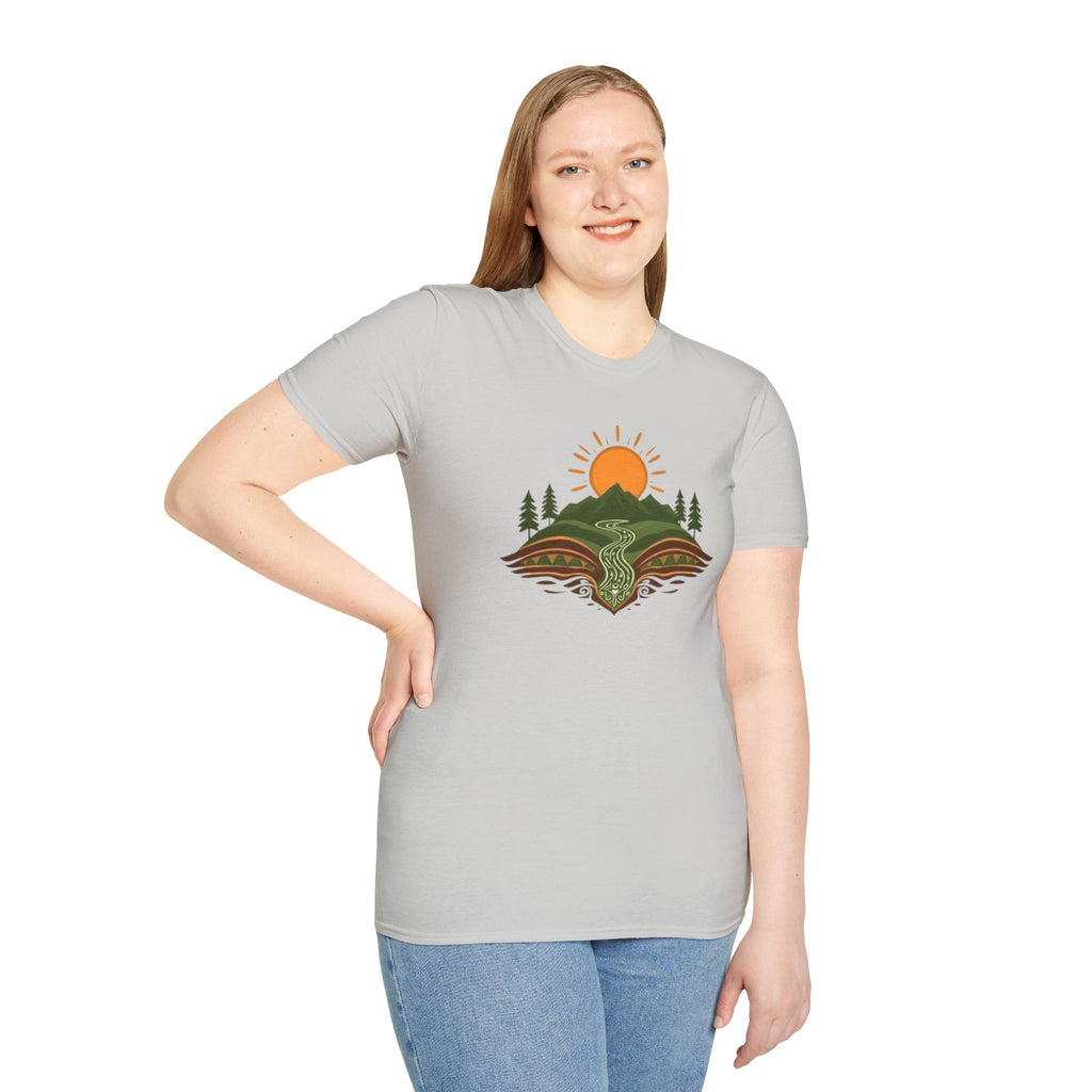 Mountain Scene Unisex Softstyle T-shirt
