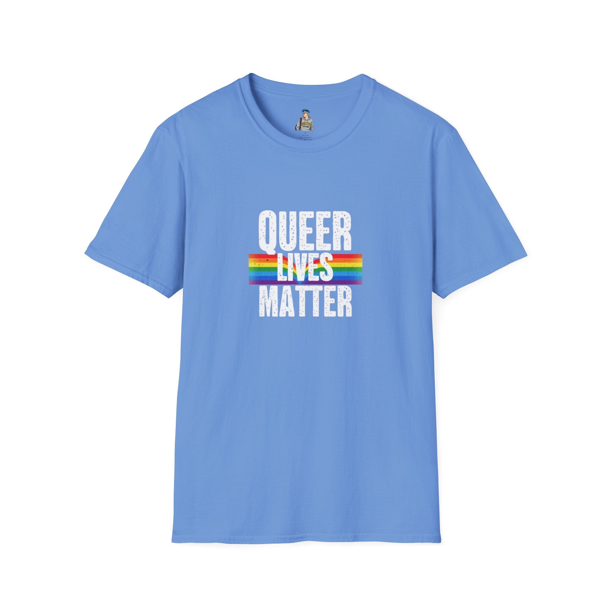 Queer Lives Matter Unisex Softstyle T-Shirt - Support LGBTQ+ Rights