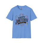 Juneteenth T-Shirt - "Happy Juneteenth" Fireworks Celebration Tee