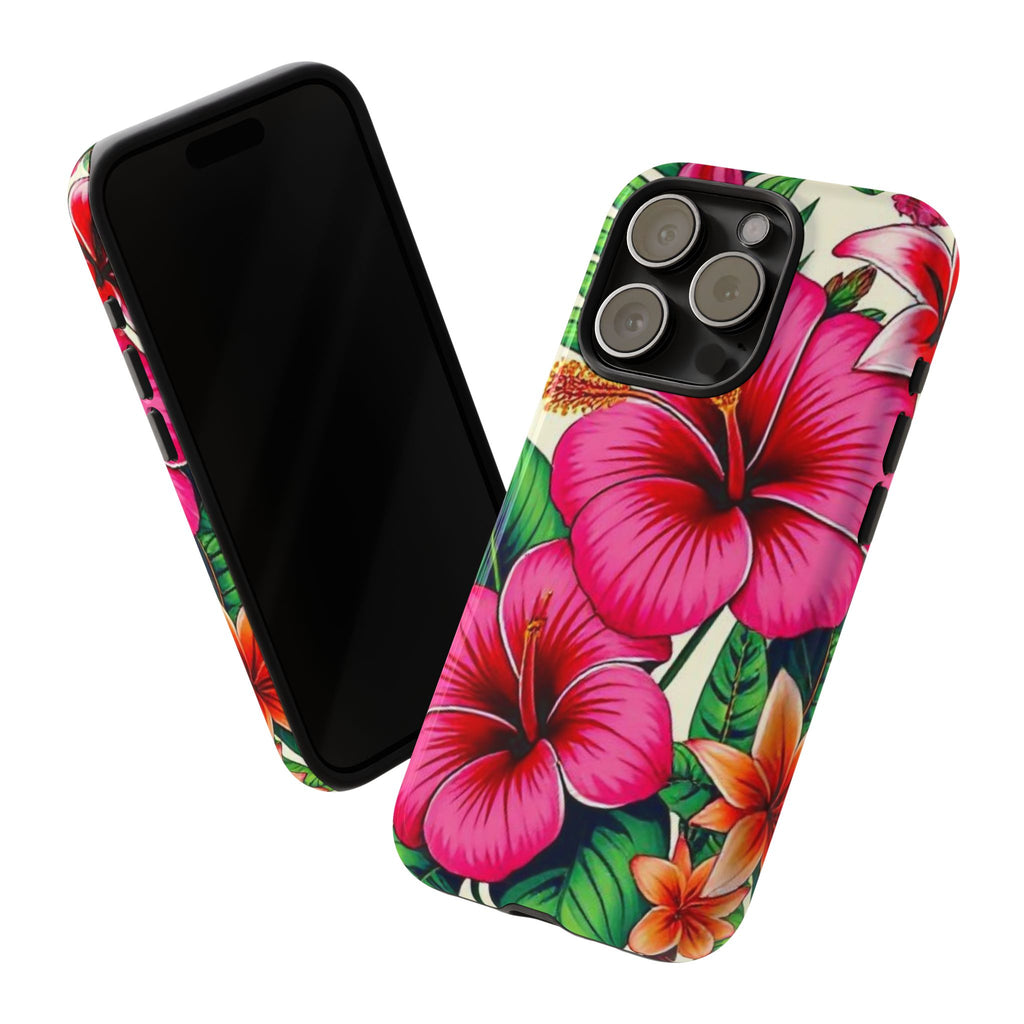 Tropical Hibiscus Phone Case for iPhone — Floral Tough Protective Cover