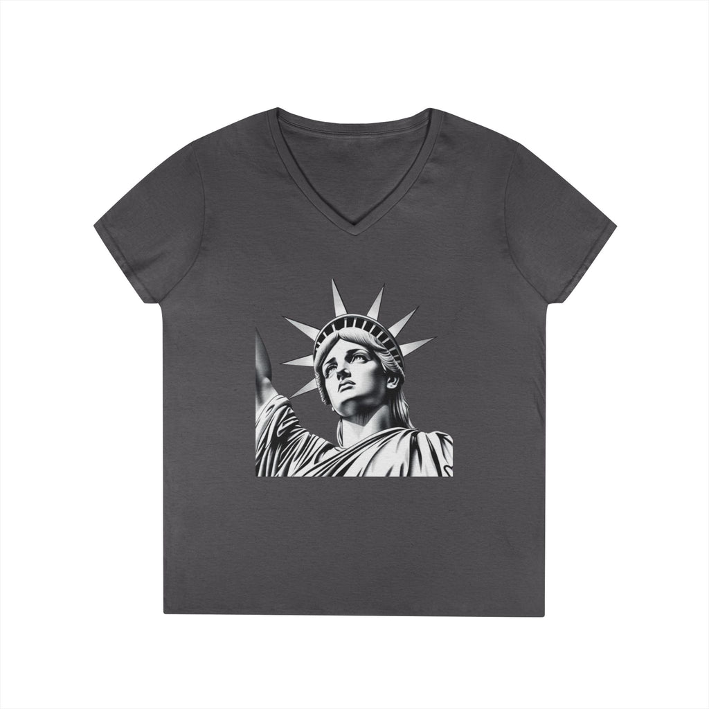 Liberty Graphic Ladies' V-Neck T-Shirt - Empowering Women's Tee for Casual Wear