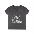 Liberty Graphic Ladies' V-Neck T-Shirt - Empowering Women's Tee for Casual Wear