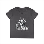 Liberty Graphic Ladies' V-Neck T-Shirt - Empowering Women's Tee for Casual Wear