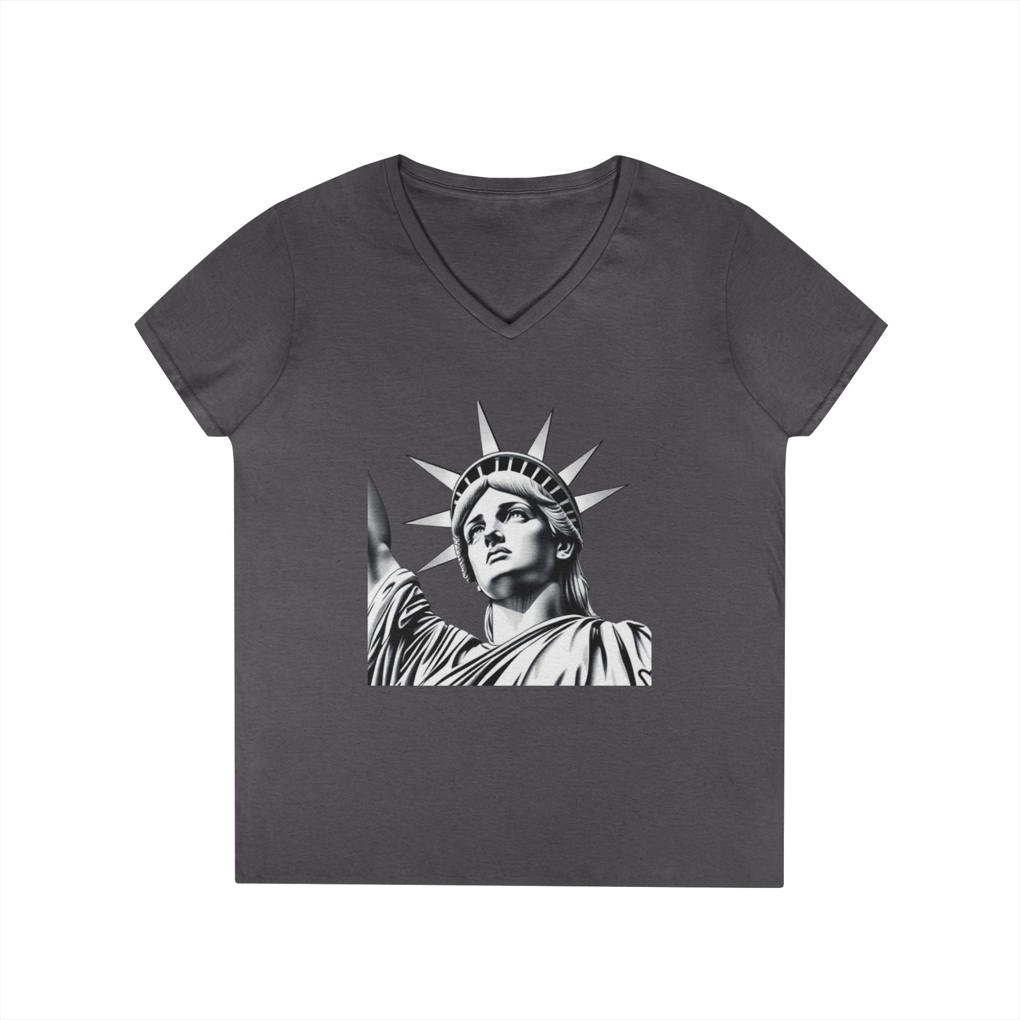 Liberty Graphic Ladies' V-Neck T-Shirt - Empowering Women's Tee for Casual Wear