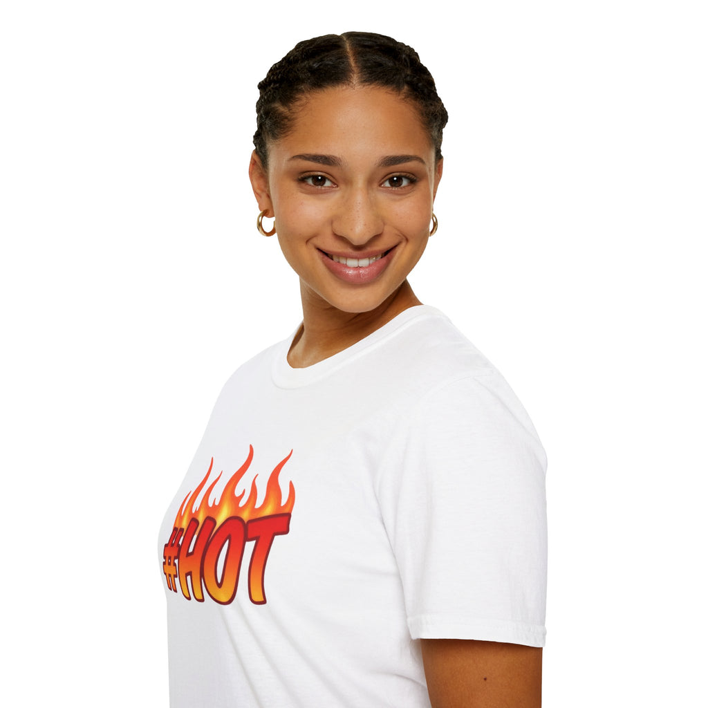 #HOT T-Shirt – Trendy Hashtag Fire Design