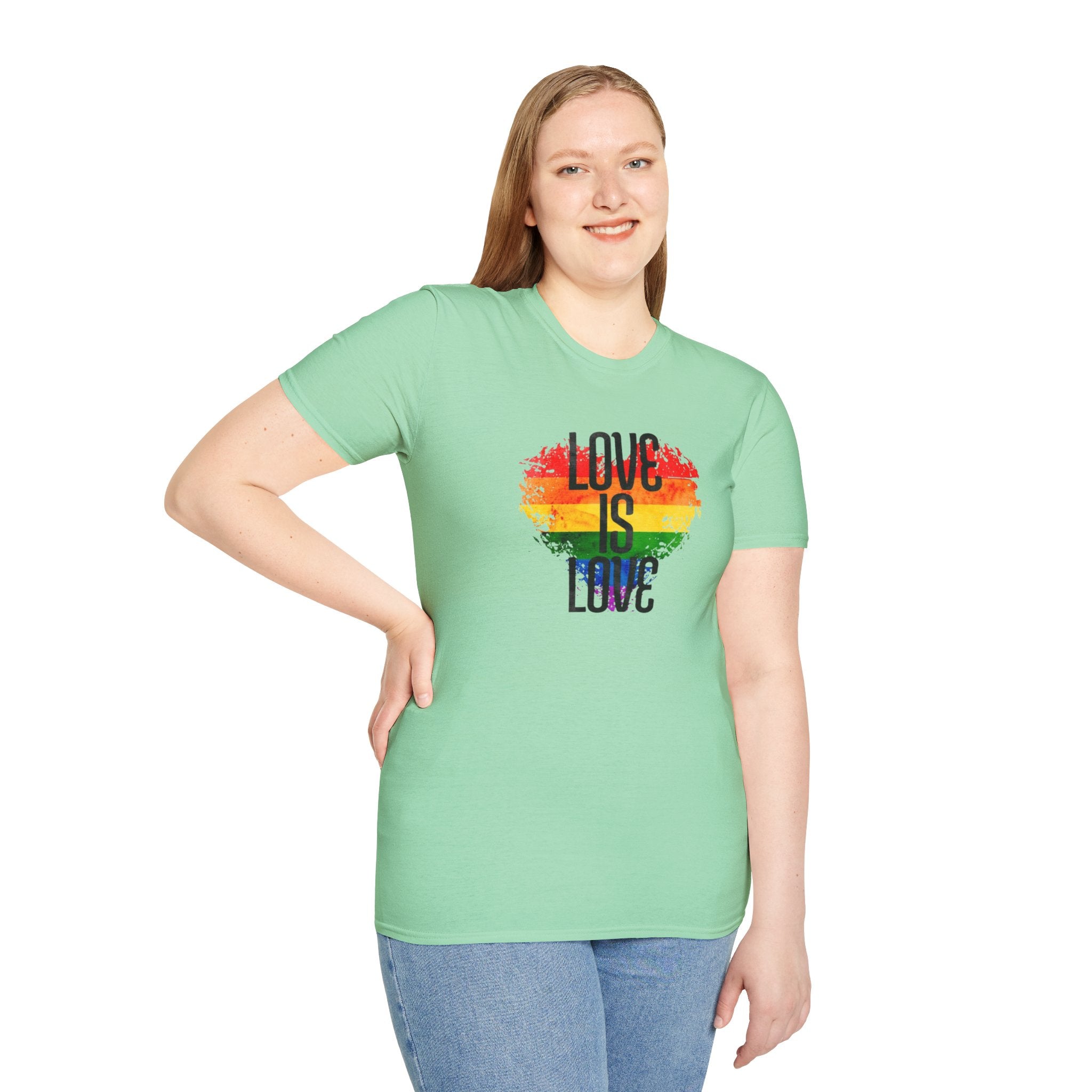 Pride Love Is Love Unisex Softstyle T-Shirt - EqualiTees.Me