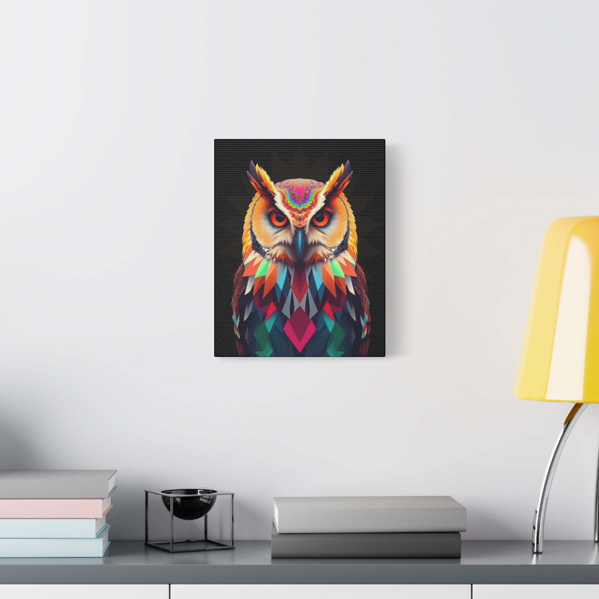 Colorful Owl Canvas Wall Art - 1.25" Stretched Matte