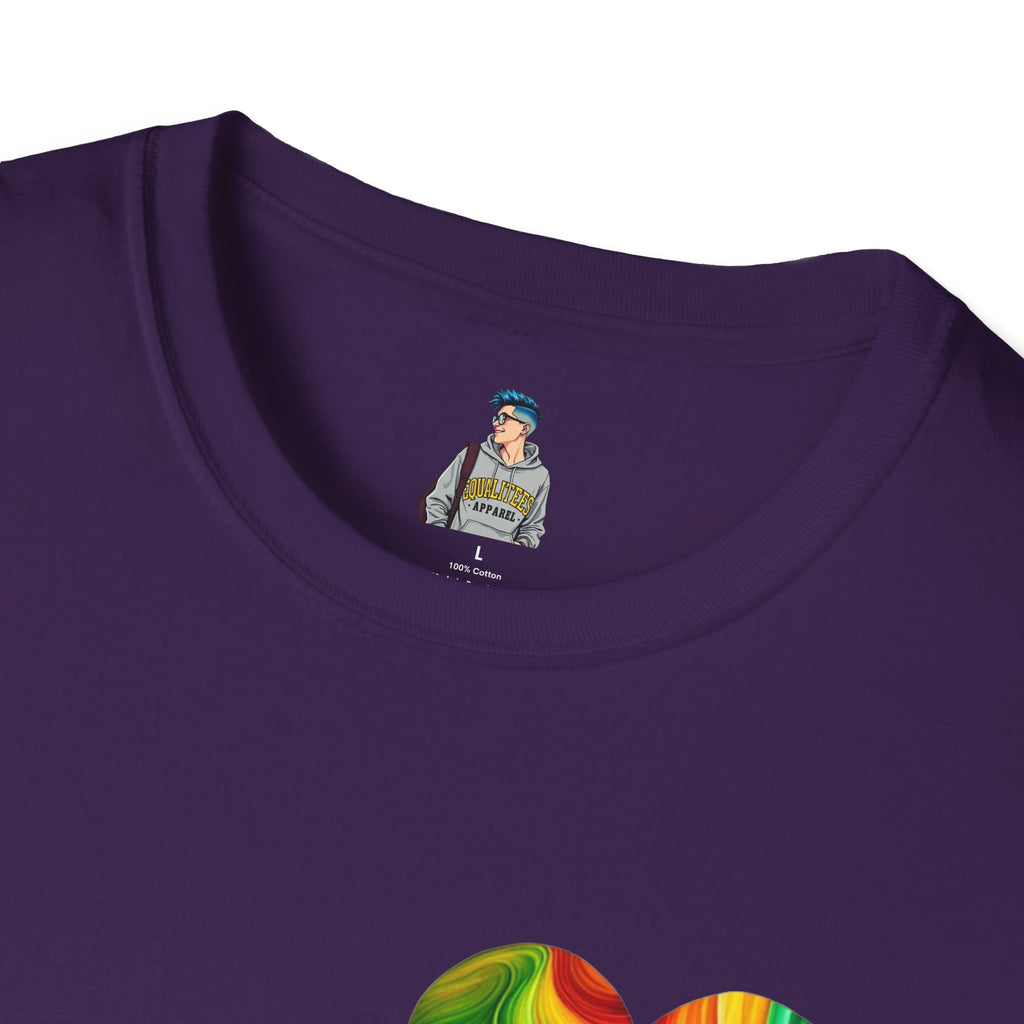 Unisex Softstyle T-Shirt - Pride Heart Design with 'Existence is Resistance'