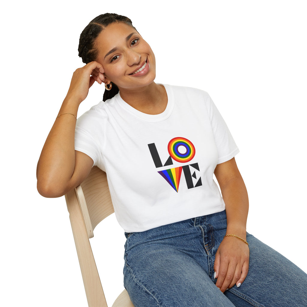 Vibrant LOVE Design for Pride Unisex Softstyle T-Shirt