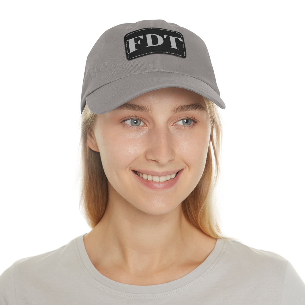 Stylish Dad Hat with FDT Leather Patch - Casual Sun Protection for Dads