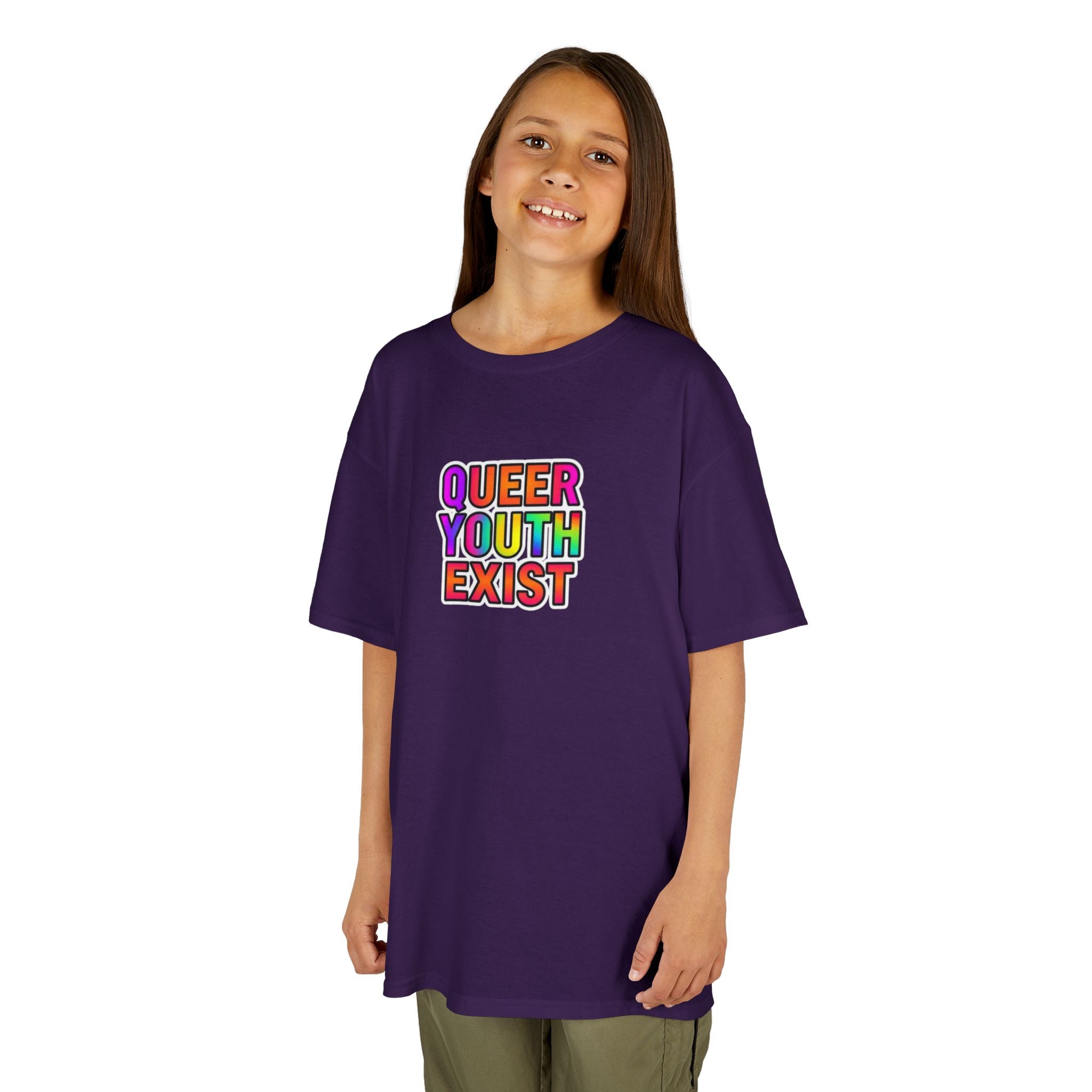 QUEER YOUTH EXIST Kids Heavy Cotton™ Tee - Pride Shirt for Children