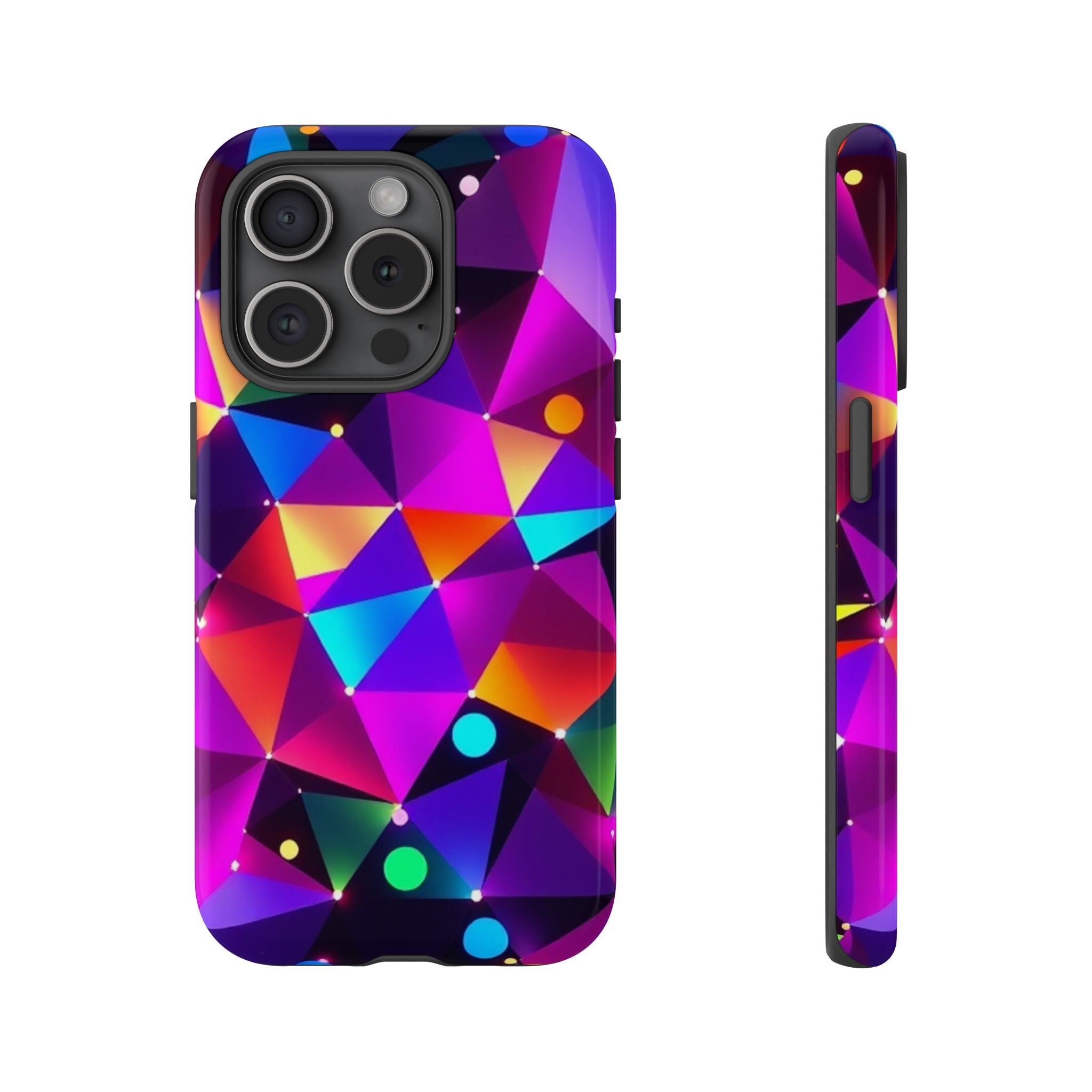 Android OR iPhone Compatible Cases - Colorful Angles Design - Unique Tough Cases