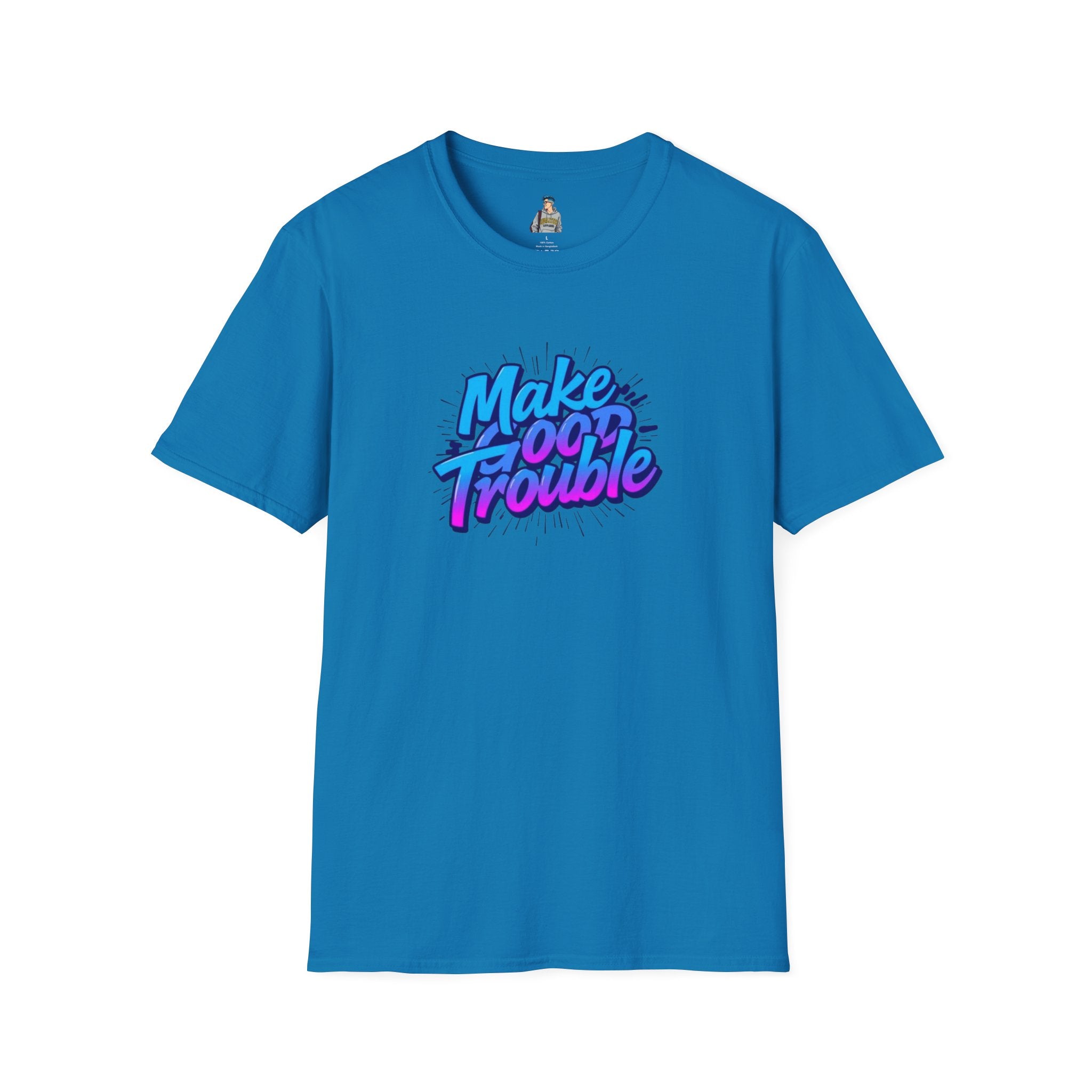 Make Good Trouble Blue Graphic Unisex T-Shirt - Fun & Bold Design for Everyday Wear