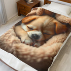 Cozy Pup Velveteen Plush Blanket – Adorable Dog Design for Comfort and Warmth