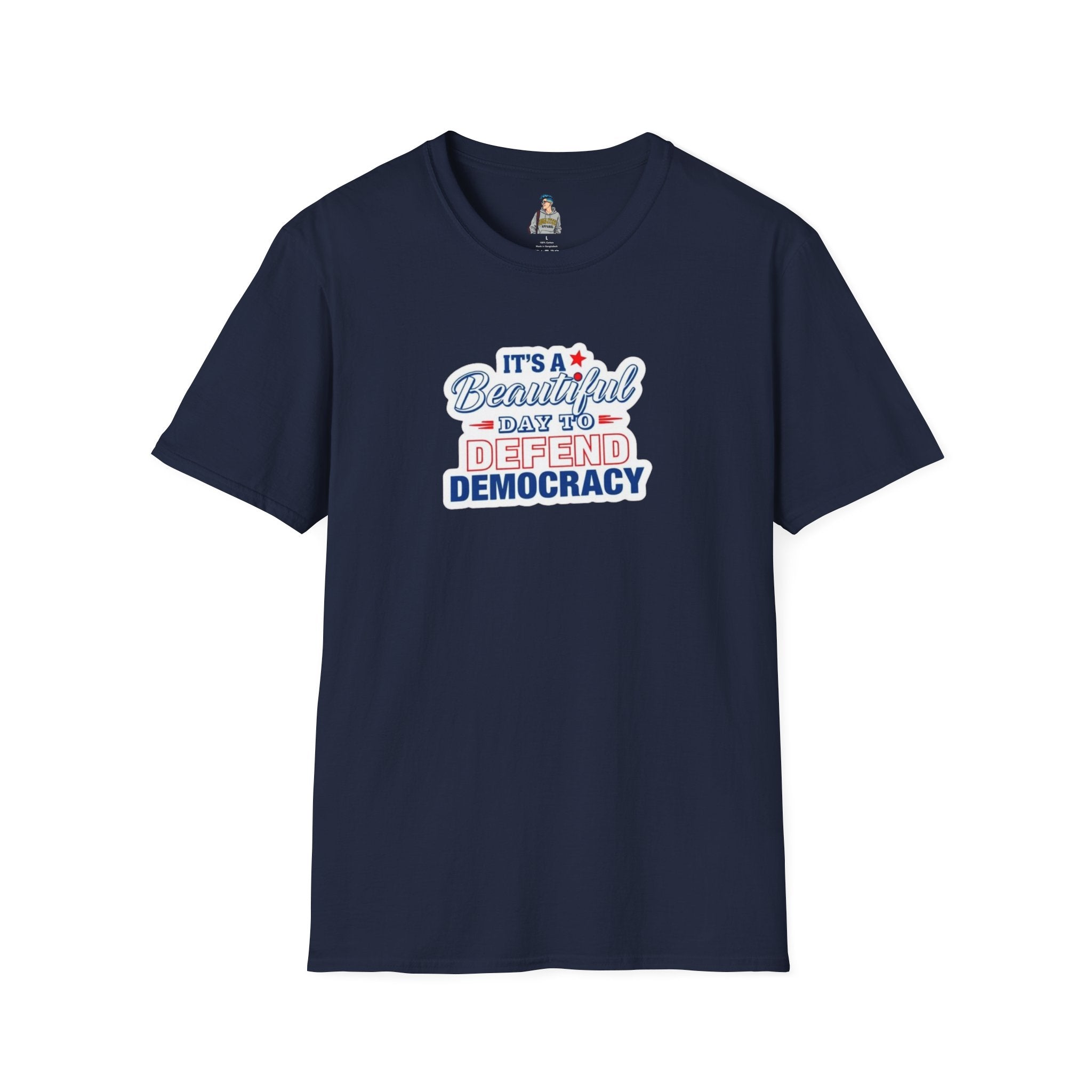 Defend Democracy Unisex Softstyle T-Shirt - Perfect for Activism and Everyday Wear