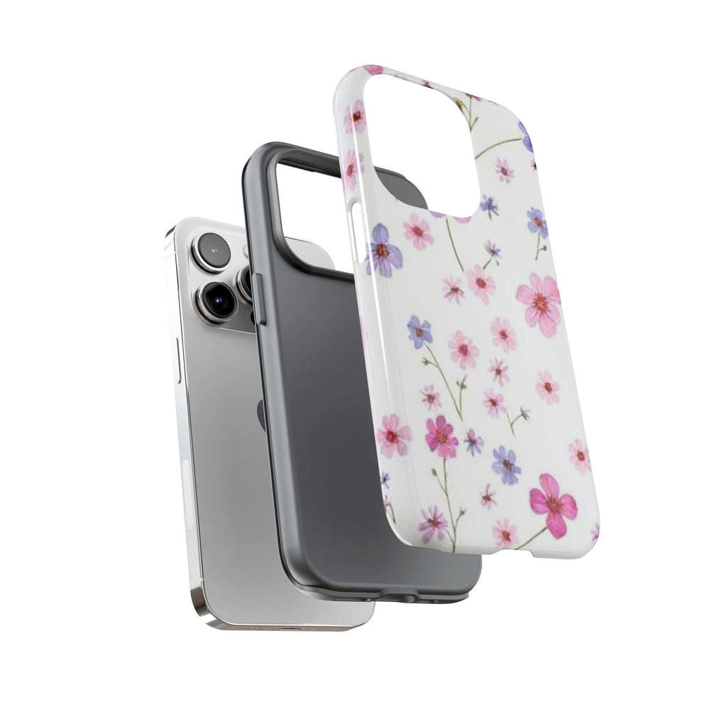 Floral Pink Wildflower Tough Phone Case for iPhone