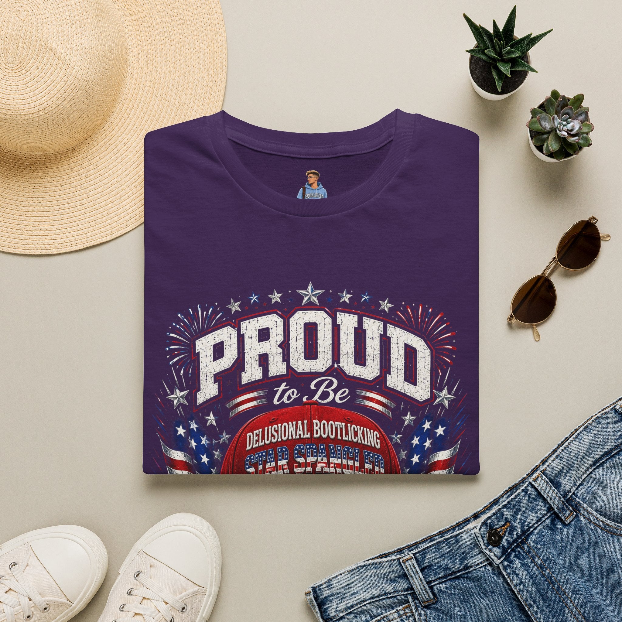 Star Spangled Awesome Graphic Tee ("Proud to Be Delusional Bootlicking Nazi Trash")