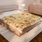 Flour Tortilla Burrito Print Velveteen Plush Blanket – For Comfort and Warmth