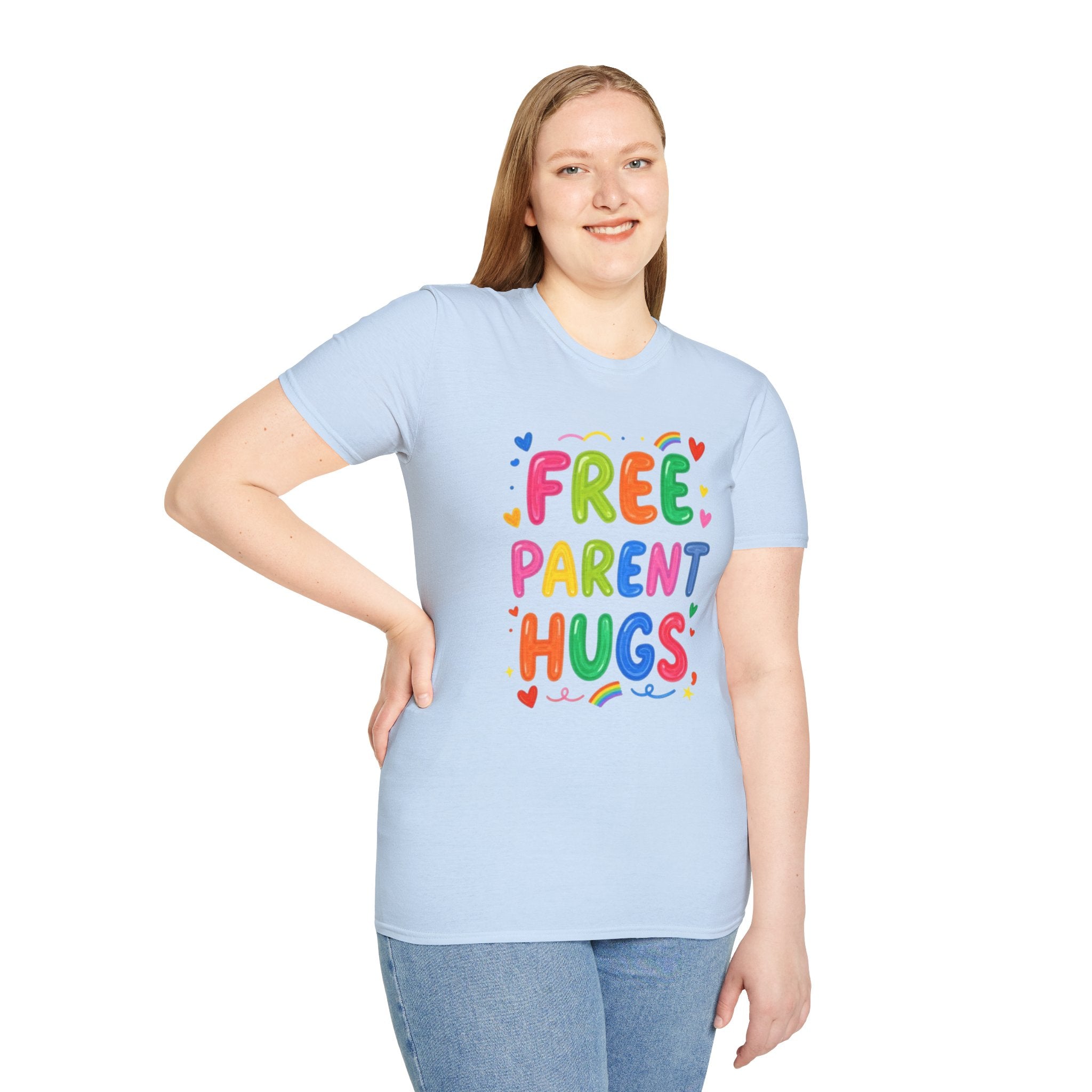 Free Parent Hugs T-Shirt — Colorful Affirming Pride