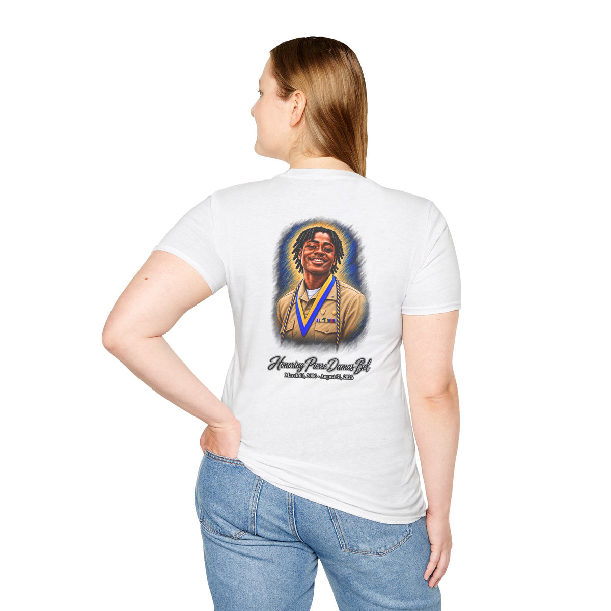 Portrait Front and Back - In Memory of Pierre Damas Bel T-Shirt