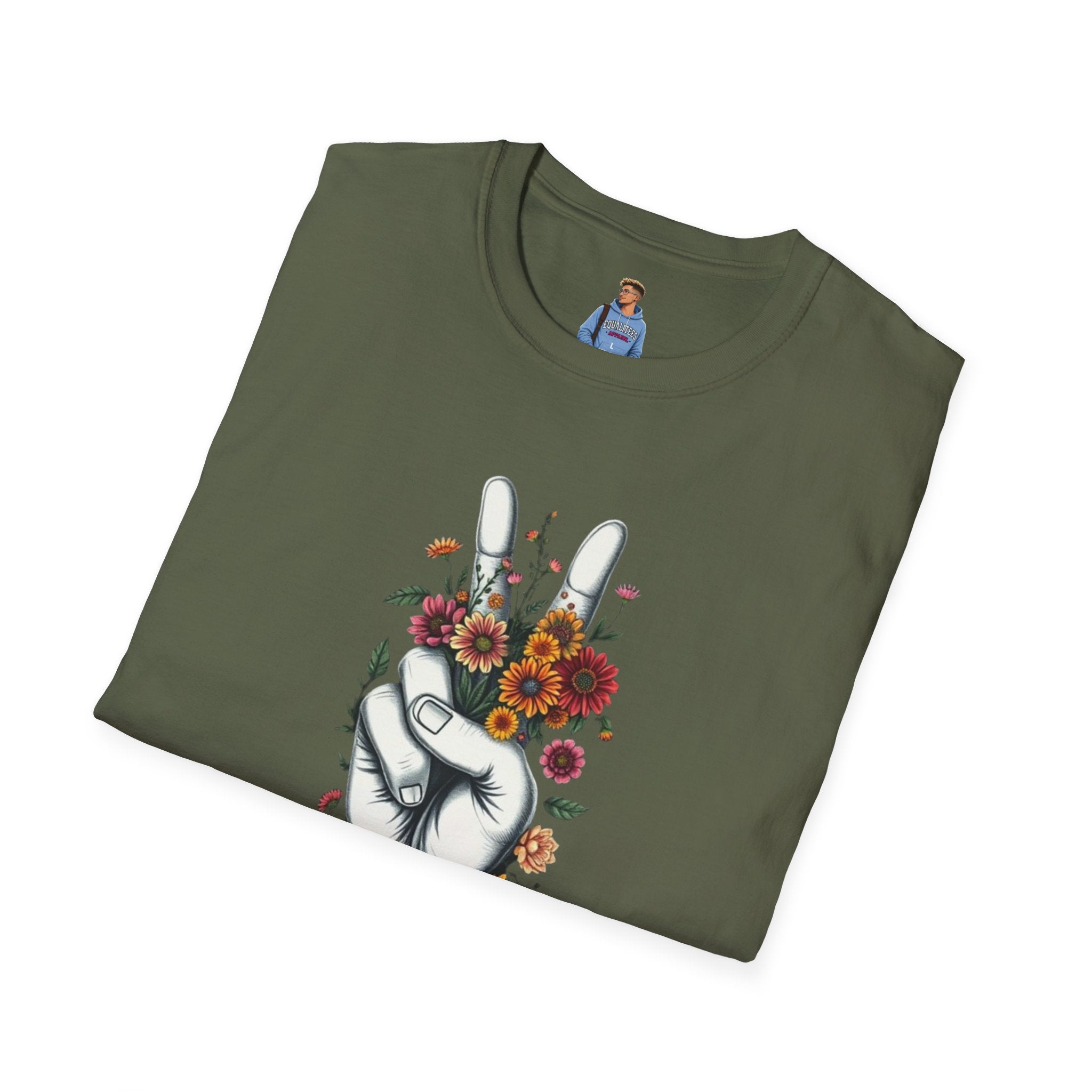 Grow Peace Unisex Softstyle T-Shirt - Boho Inspiration, Perfect for Festivals and Everyday Wear