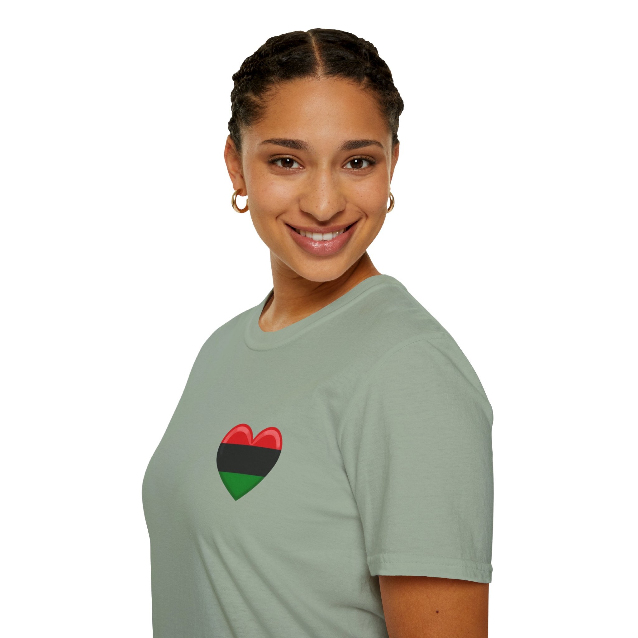 Unity and Heritage Unisex Softstyle T-Shirt with Pan-African Heart