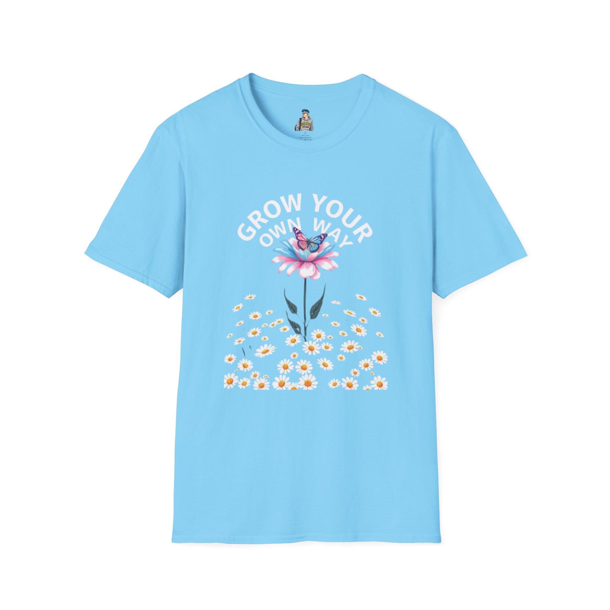 Grow Your Own Way Trans Pride Unisex T-Shirt - Floral Design for Garden Lovers
