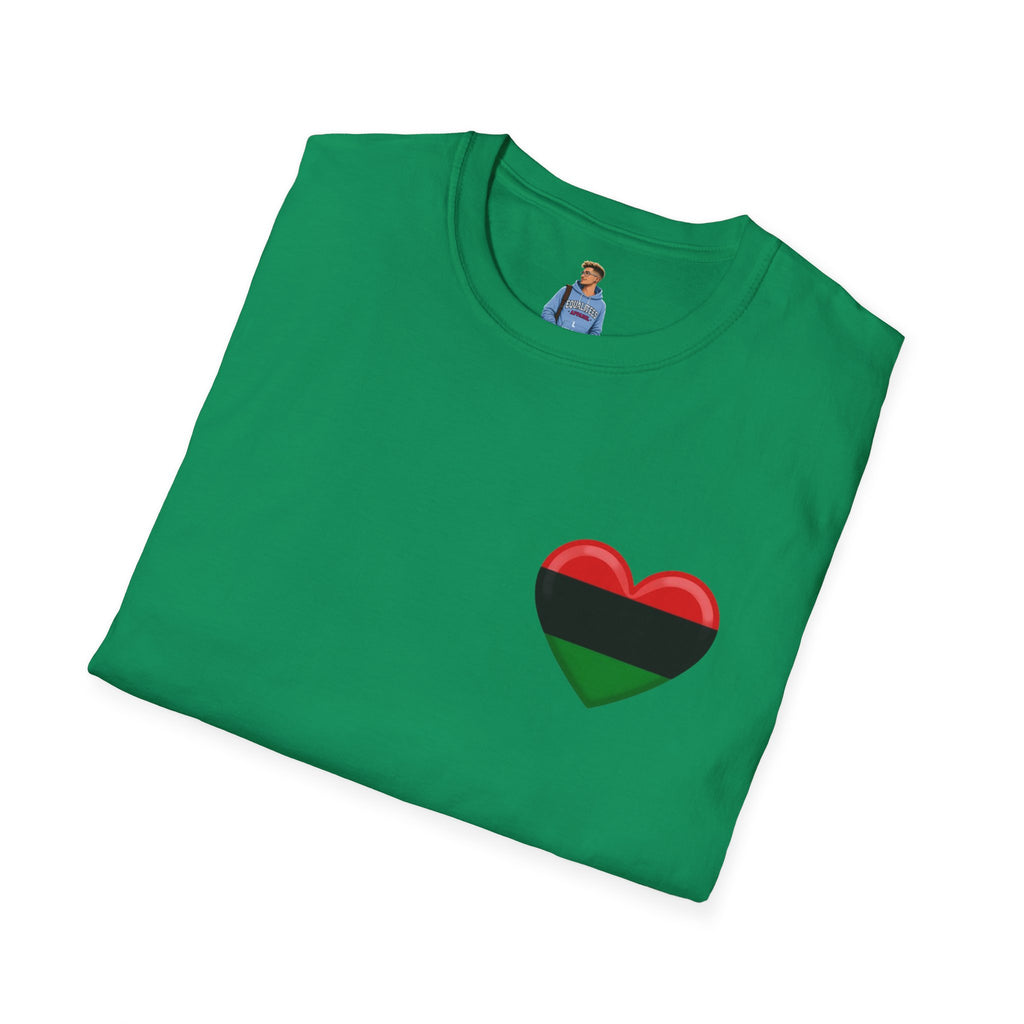 Unity and Heritage Unisex Softstyle T-Shirt with Pan-African Heart