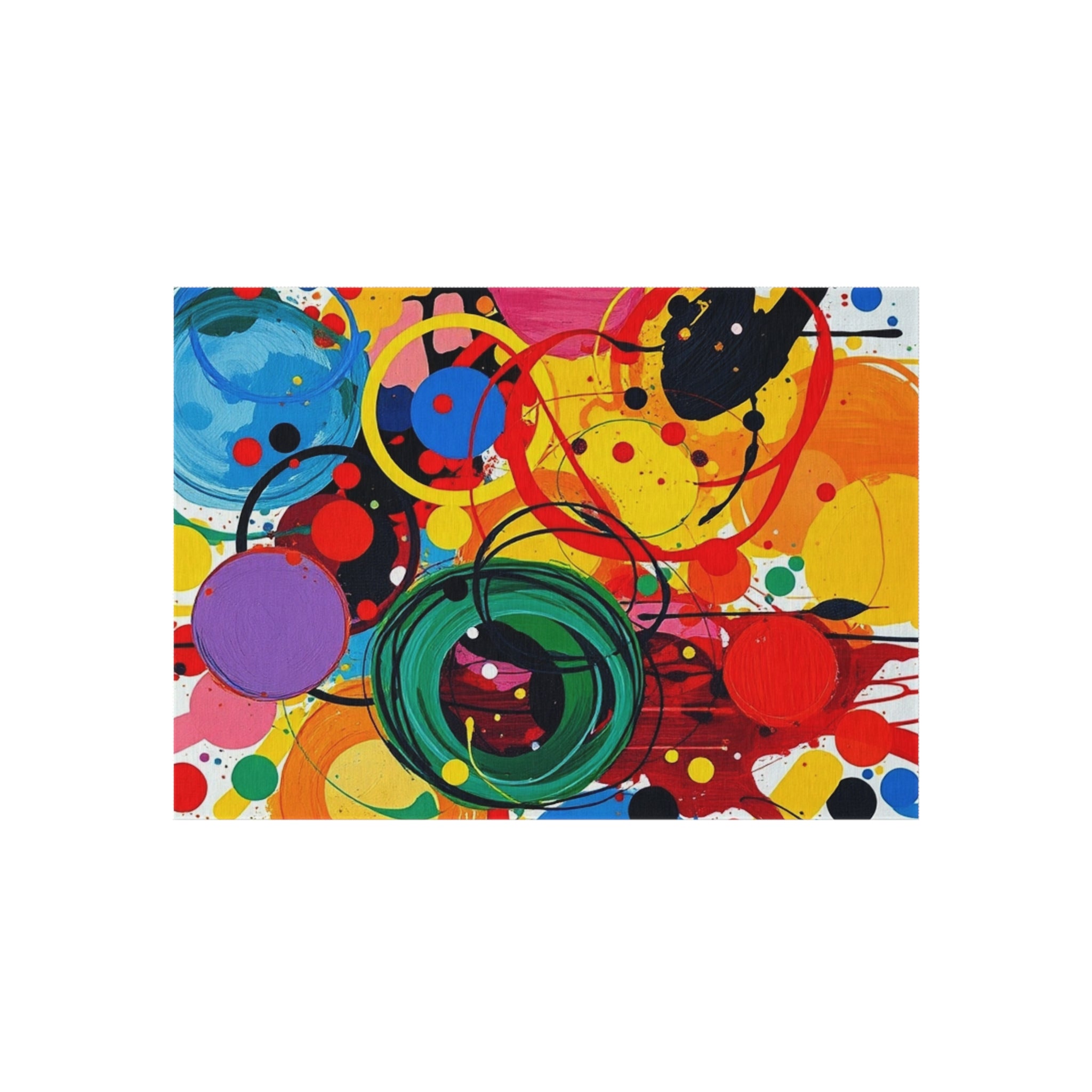 Abstract Circles and Swirls Outdoor Rug