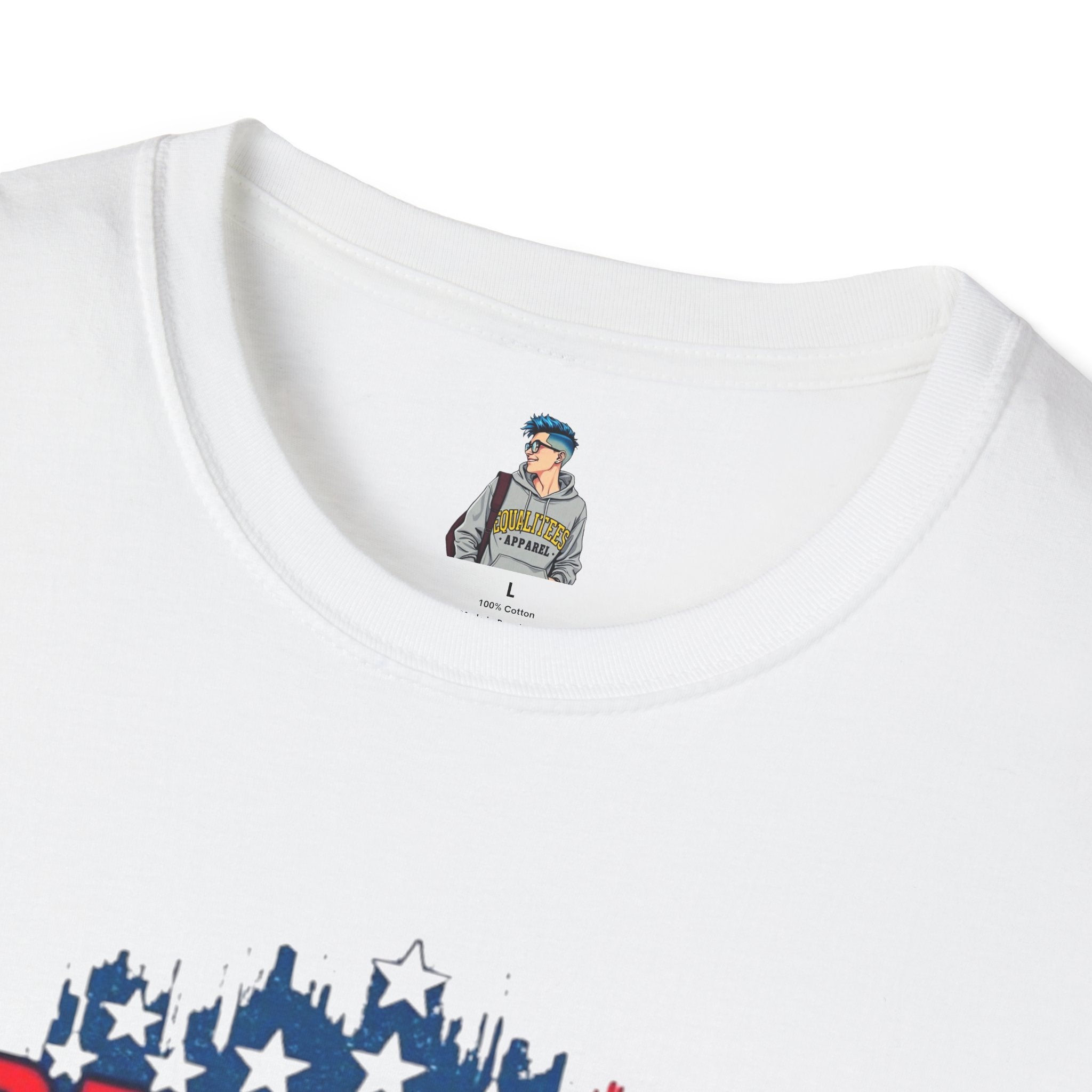 Patriotic Unisex Softstyle T-Shirt – Stand Against Fascism & We The People Rise Design