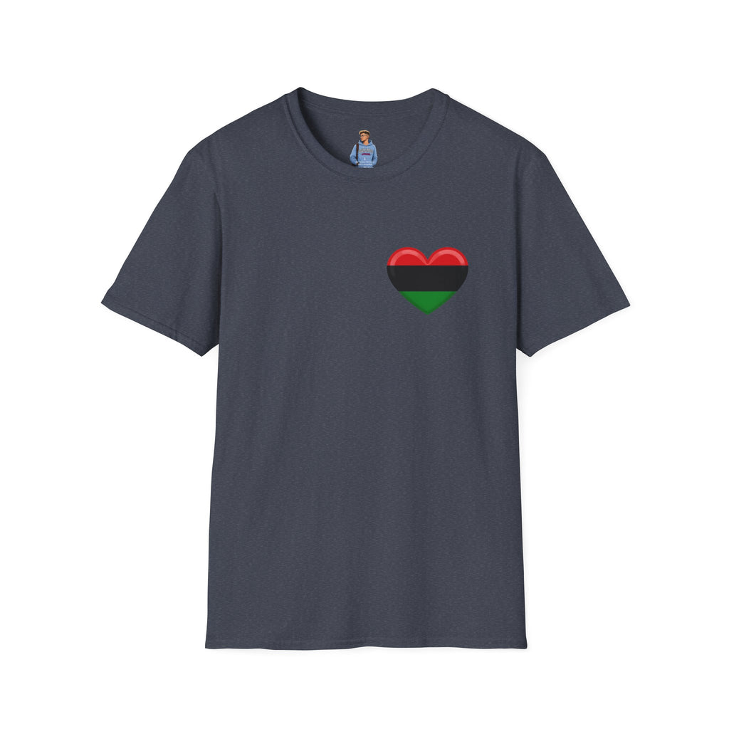Unity and Heritage Unisex Softstyle T-Shirt with Pan-African Heart