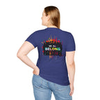 Unisex Softstyle T-Shirt: "Conversion Therapy is Torture" & "We All Belong" - LGBTQ+ Empowerment Tee