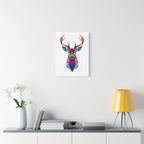 Vibrant Stag Canvas Wall Art - Colorful Geometric Deer Decor