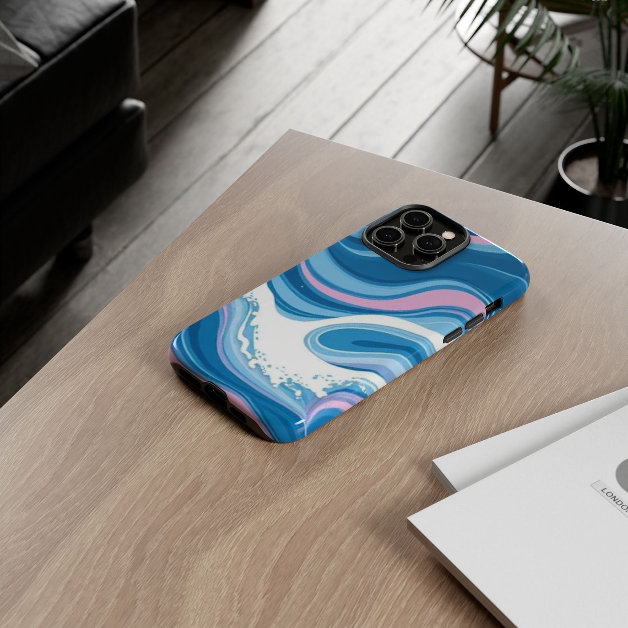 Blue & Pink Swirl Tough Case for iPhone