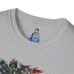 Statue of Liberty Stepping on MAGA American Flag T-Shirt — Patriotic USA Independence Day Tee
