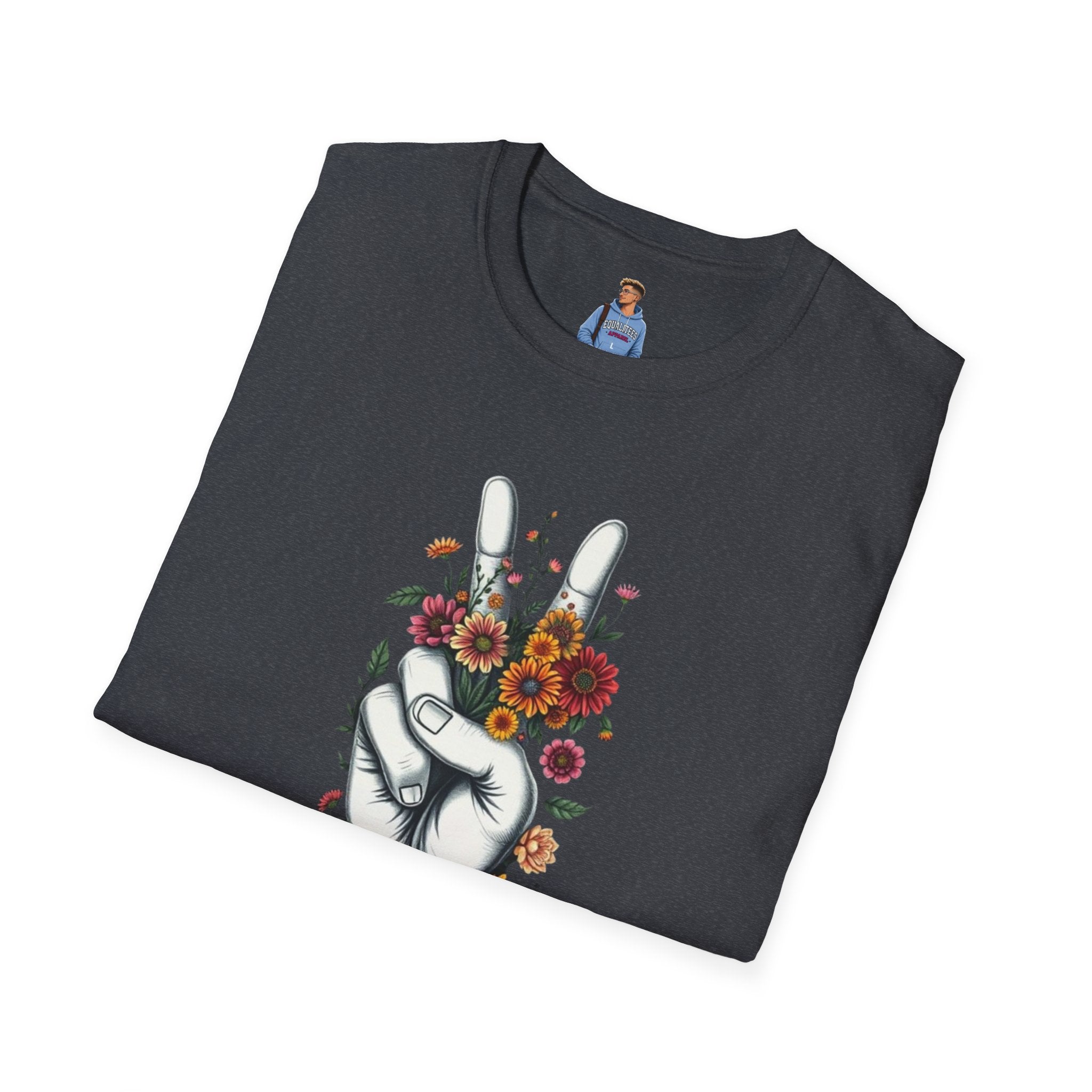 Grow Peace Unisex Softstyle T-Shirt - Boho Inspiration, Perfect for Festivals and Everyday Wear