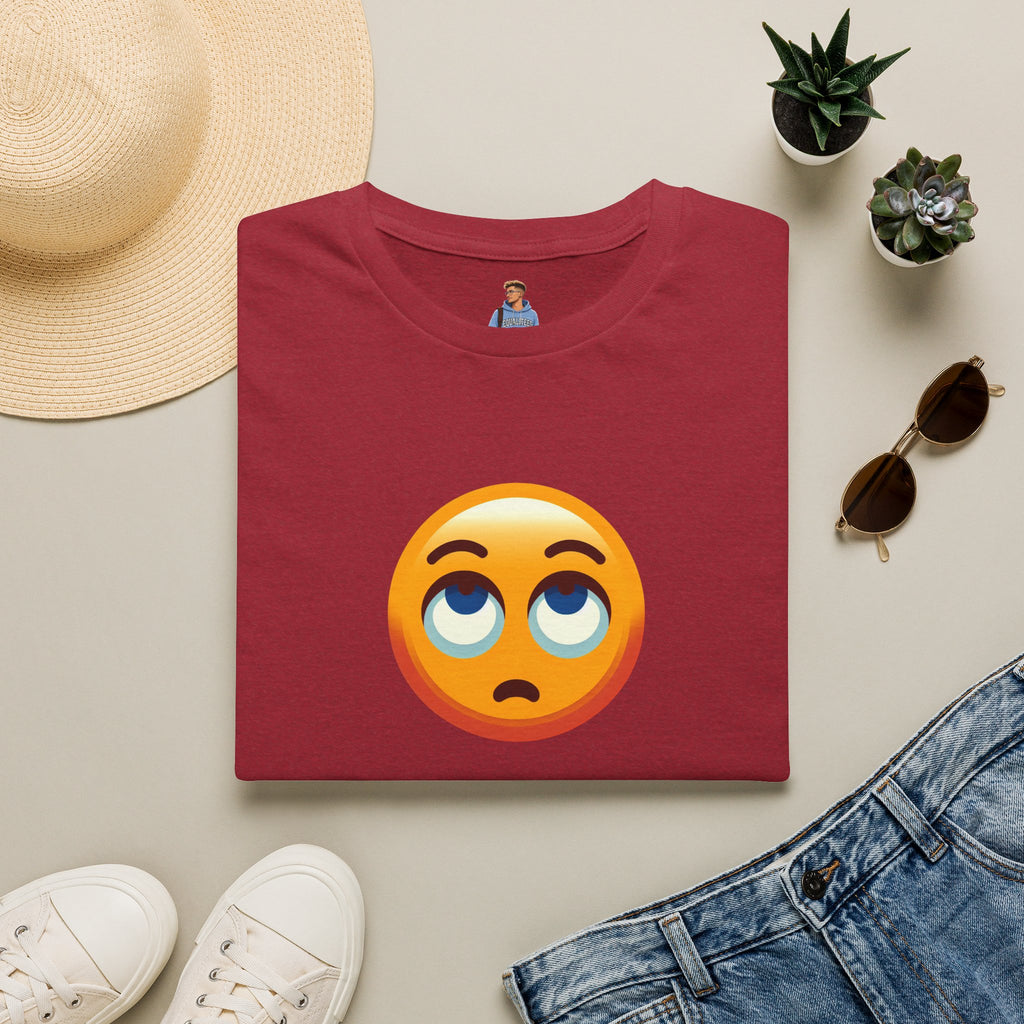Unisex Softstyle T-Shirt with Eye Roll Emoji | Casual Graphic Tee for Everyday Humor