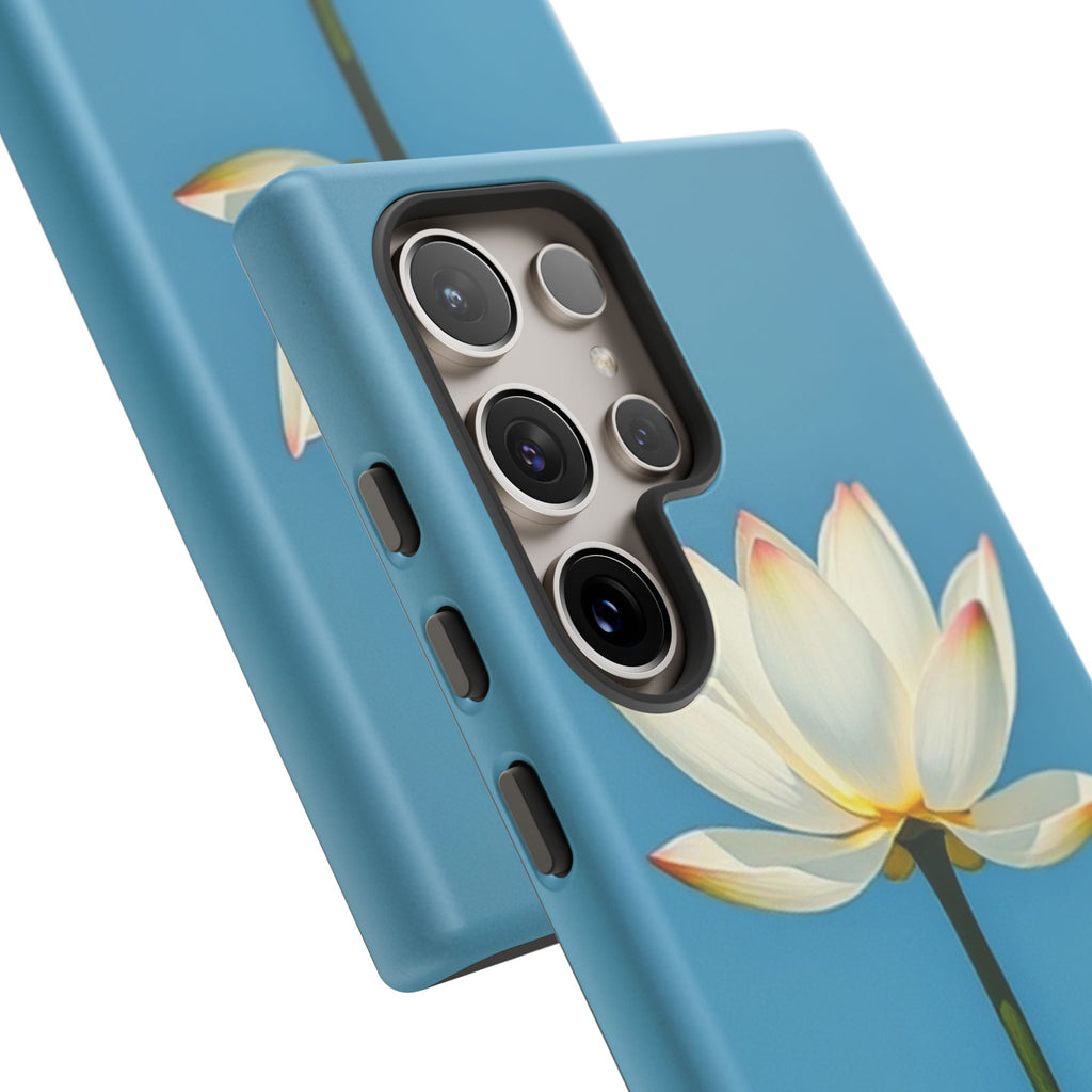 Open White Peace Lily Design Tough Case For Android & iPhone