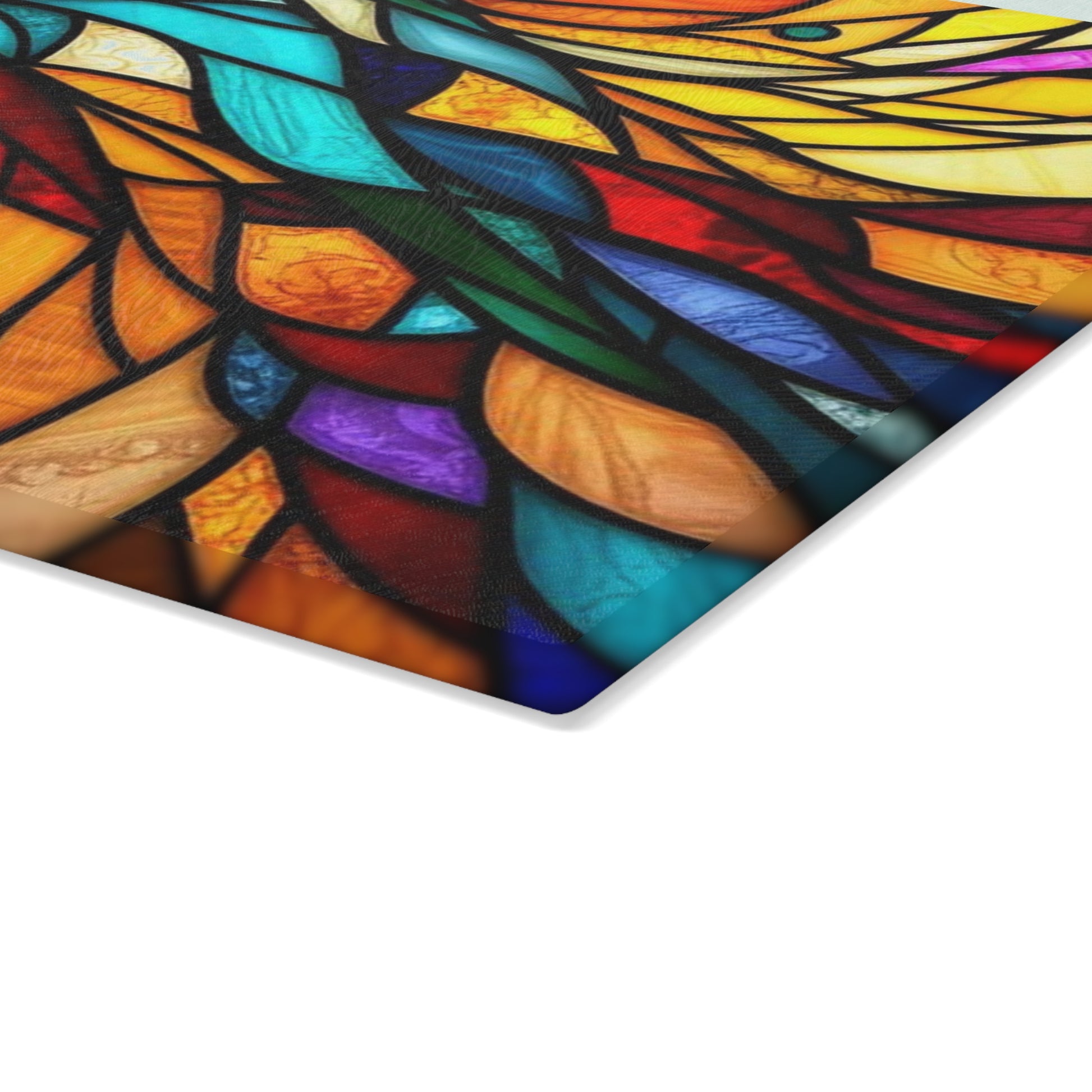 Vibrant Stained Glass Cutting Board - Artistic Kitchen Decor