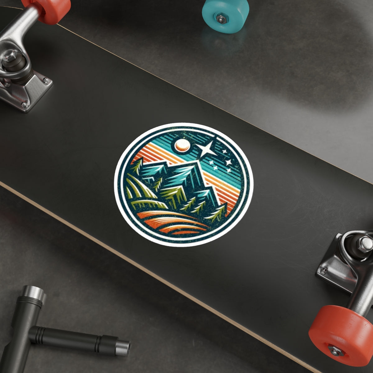 Die-Cut Stickers - Mountain Night Scene