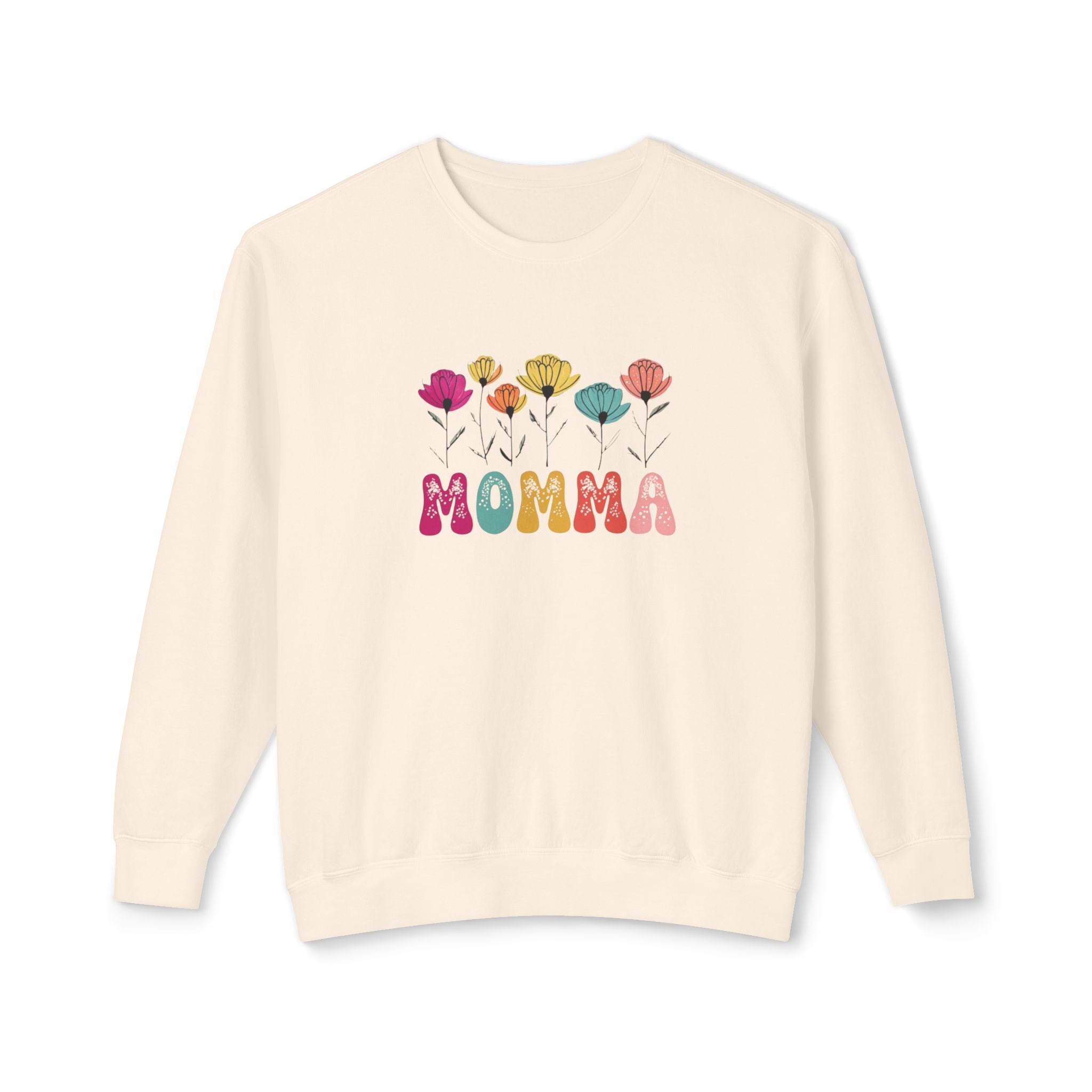 Unisex Lightweight Crewneck Sweatshirt - MAMA with Flowers