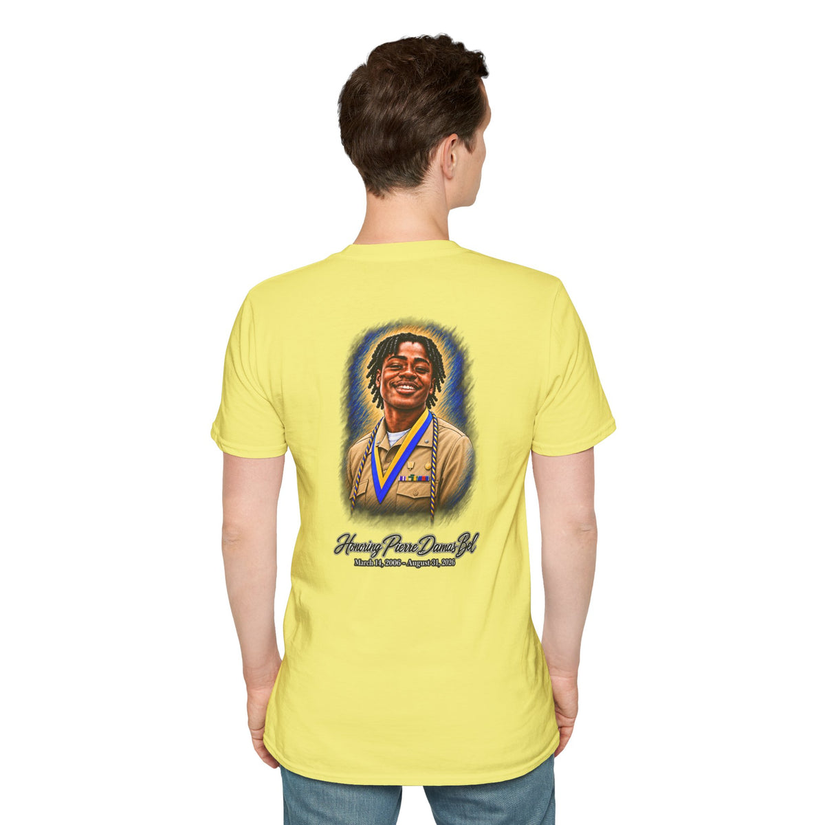 Portrait Front and Back - In Memory of Pierre Damas Bel T-Shirt