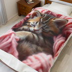 Cozy Kitty Velveteen Plush Blanket – Adorable Feline Design for Comfort and Warmth