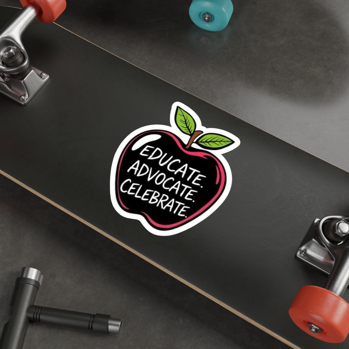 Educational Apple Die-Cut Stickers - Advocate & Celebrate