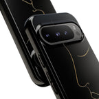 Android OR iPhone Compatible Cases - Gold Line Face Design - Unique Tough Cases
