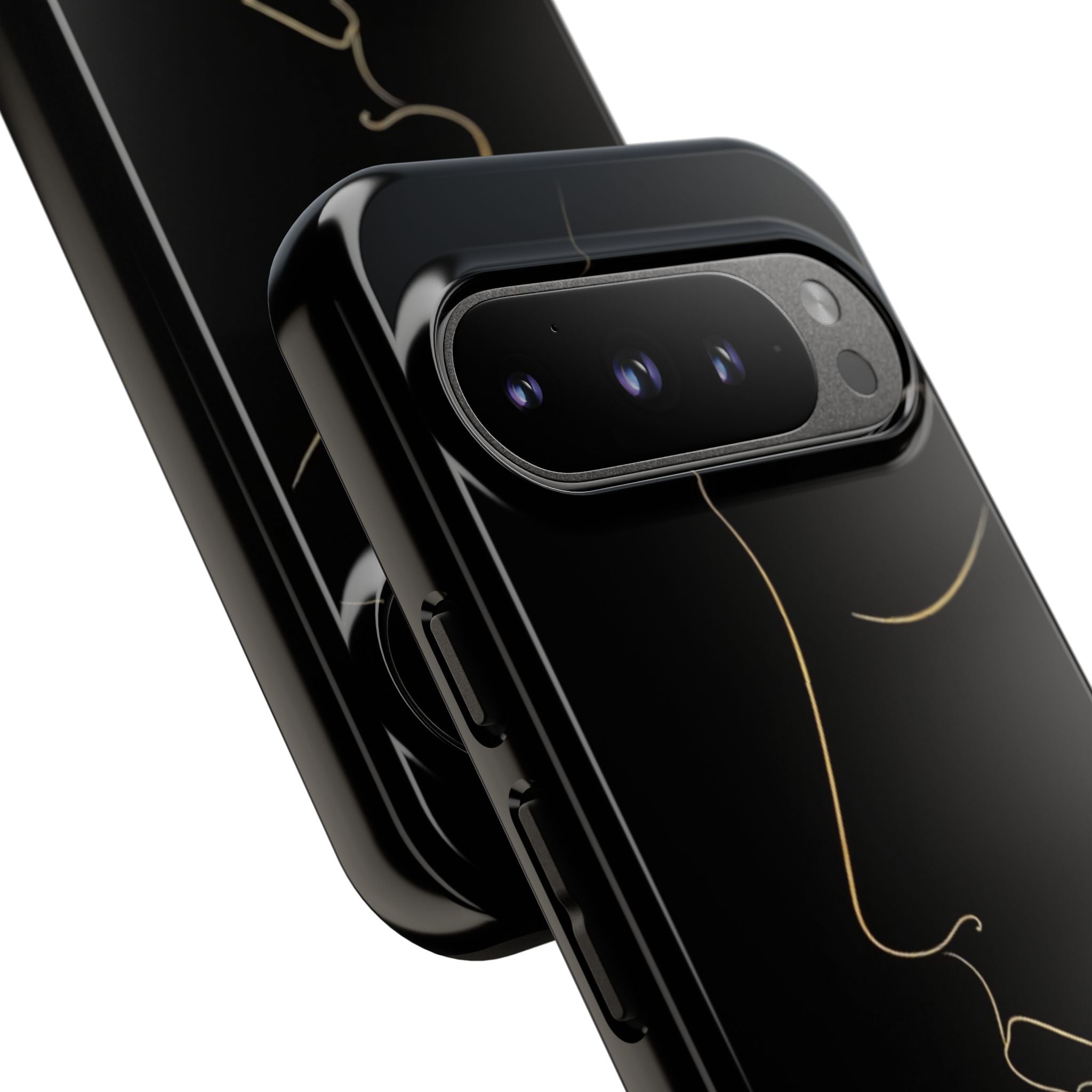 Android OR iPhone Compatible Cases - Gold Line Face Design - Unique Tough Cases