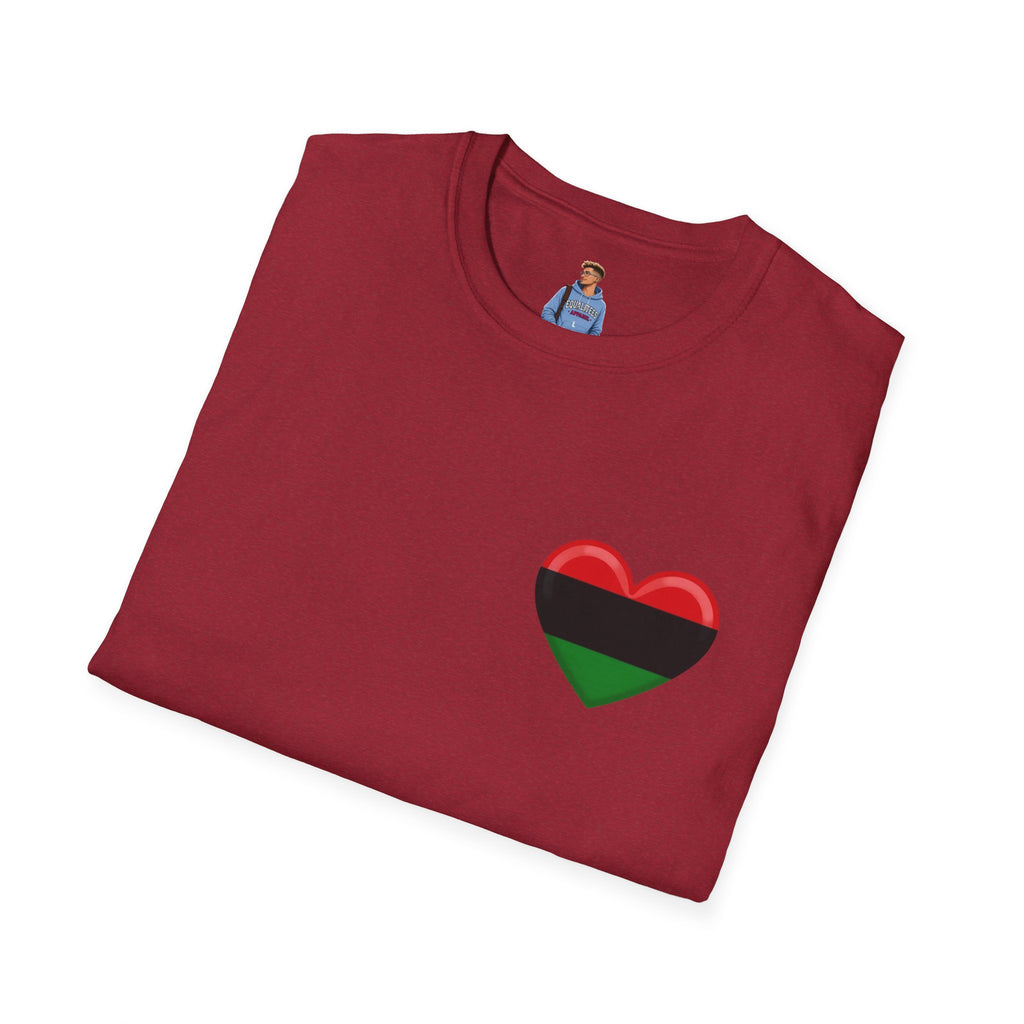 Unity and Heritage Unisex Softstyle T-Shirt with Pan-African Heart