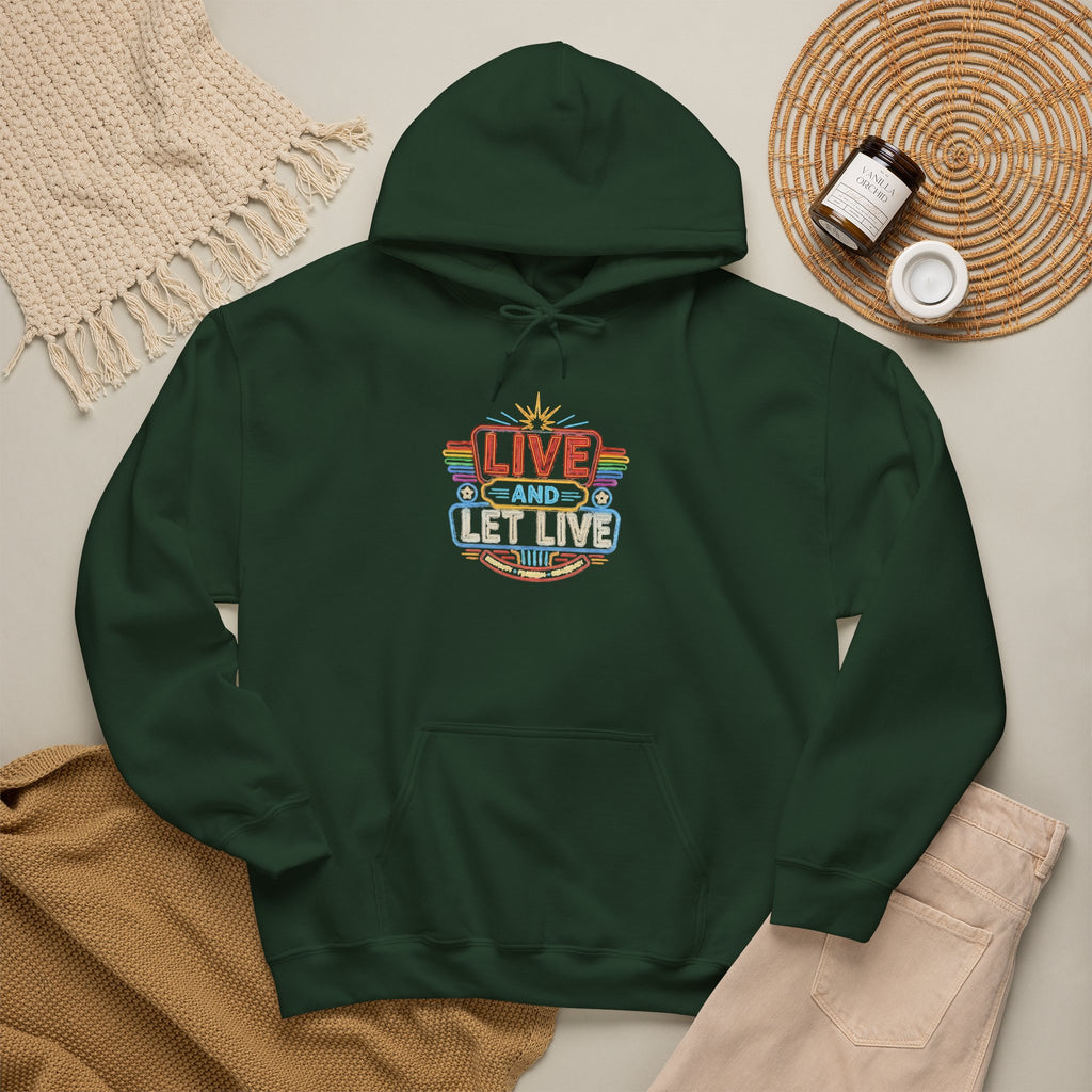 Live And Let Live Hoodie — Retro Peace Graphic Pullover