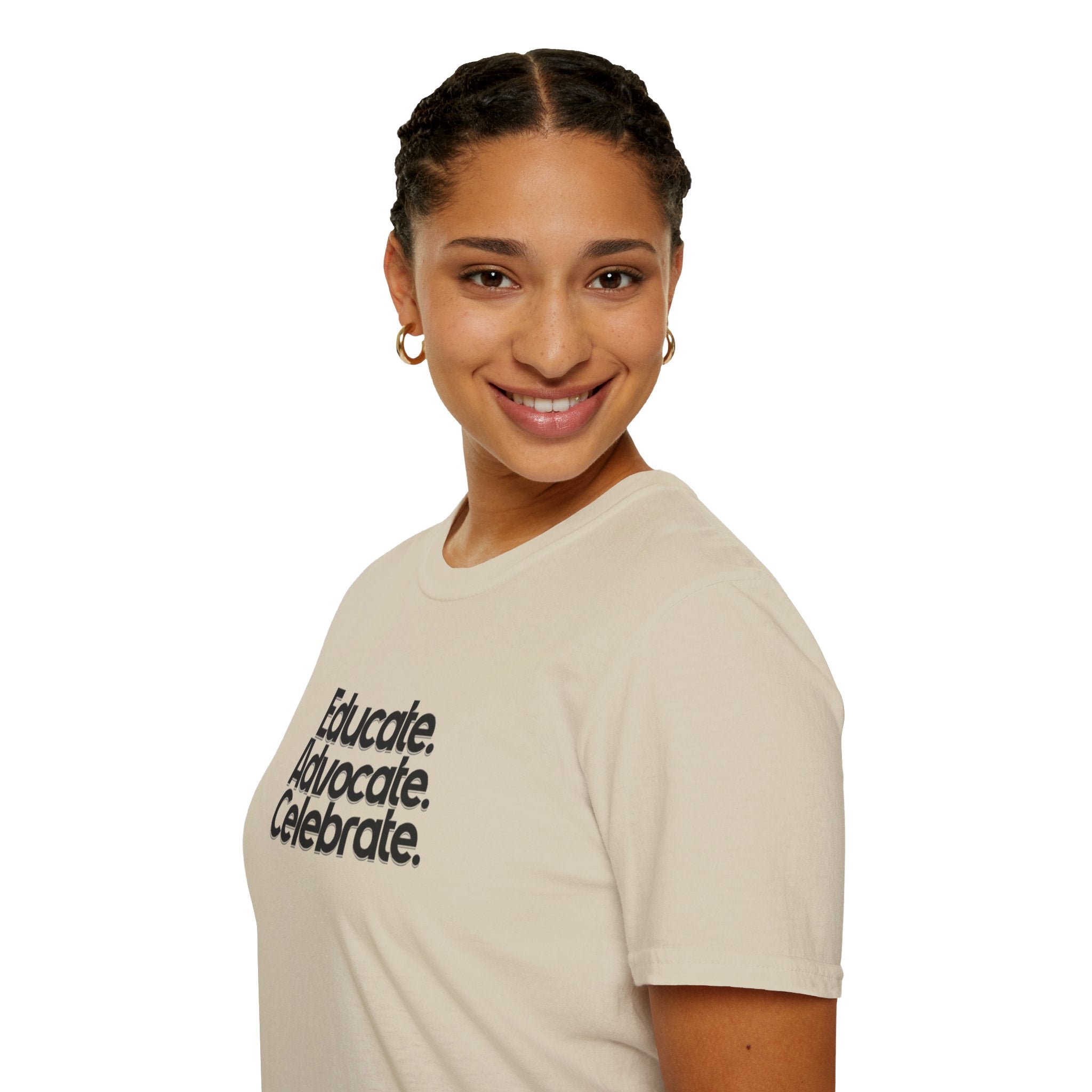Teacher Advocate T-Shirt - Subtle Pride Educate Advocate Celebrate Design - EqualiTees.Me