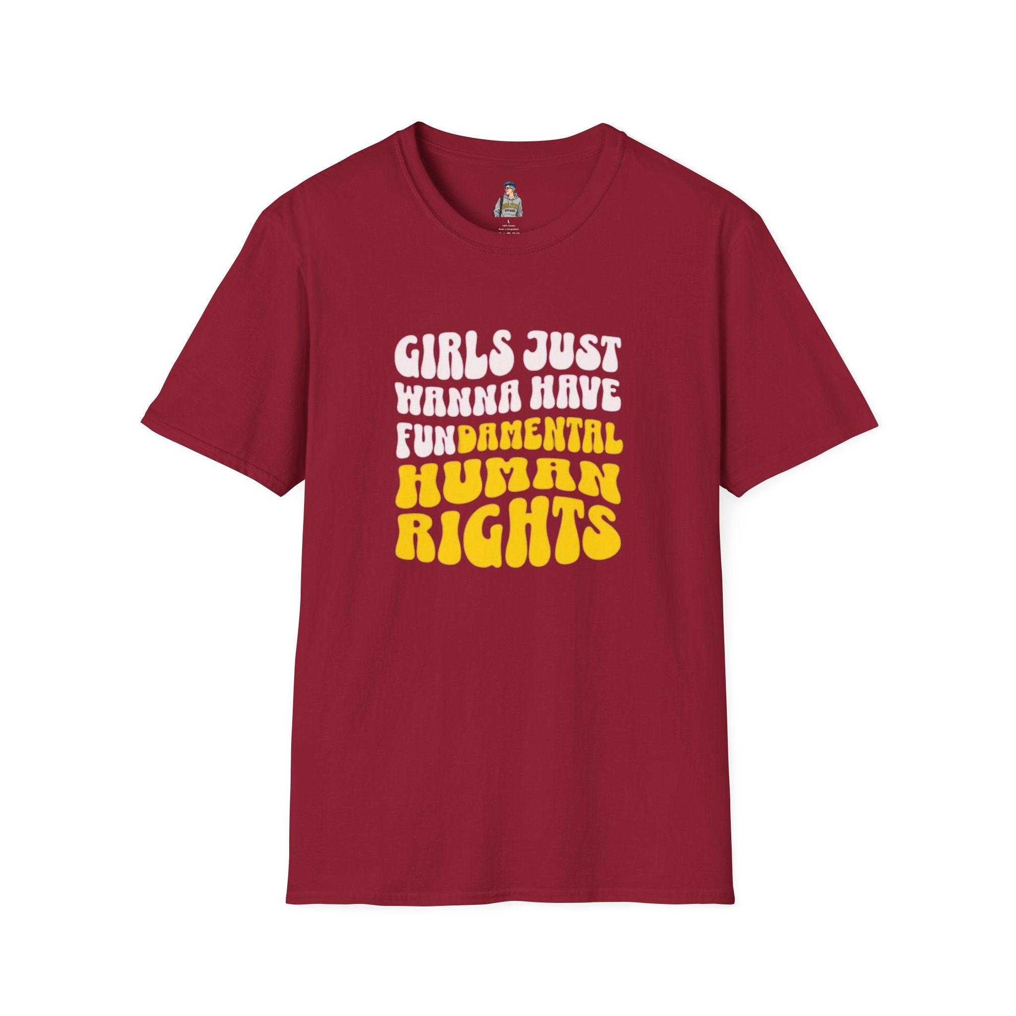 Girls Just Wanna Have Fundamental Human Rights Unisex Softstyle T-Shirt - EqualiTees.Me